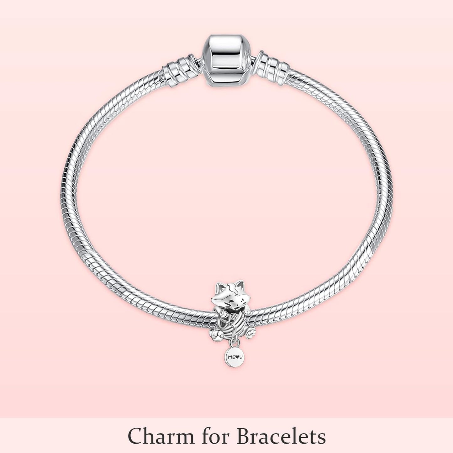 Jewelry Cat Charm 925 Sterling Silver for Woman Girl Beads for Women Bracelet&Necklace