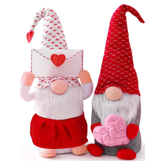 Gnome Decor Valentine Day Home Decorations 2PCS Gnomes Plush,Mr and Mrs Handmake Scandinavian Tomte for Valentine'S Day Table Ornament,Valentine'S Gifts