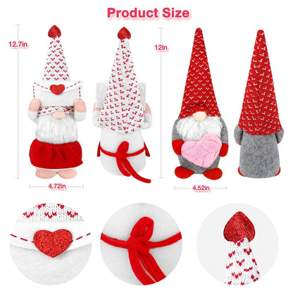 Gnome Decor Valentine Day Home Decorations 2PCS Gnomes Plush,Mr and Mrs Handmake Scandinavian Tomte for Valentine'S Day Table Ornament,Valentine'S Gifts